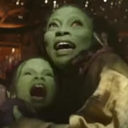 Ameenah Kaplan is holding young Gamora as they are screaming.